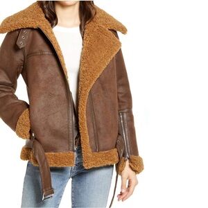 Sam Edelman Faux Shearling Aviator Jacket